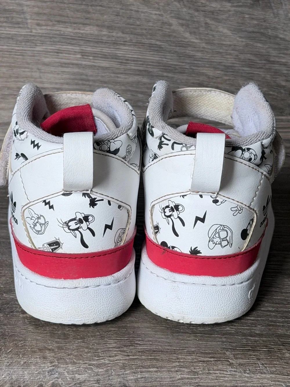 Adidas x Disney Forum Mid Kids Sneakers White Red Size 11.5K
